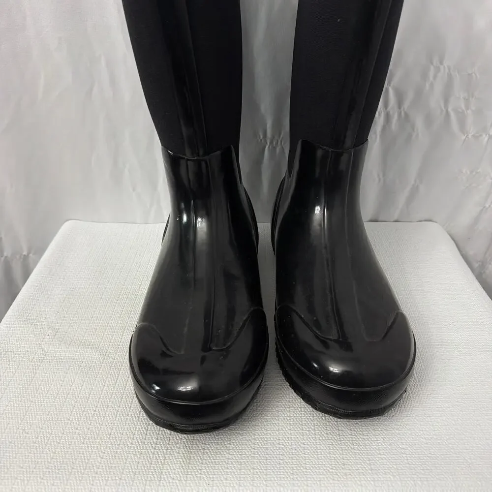 Bogs Boots Women's 12 Classic High Handle Rain Black Rubber Neoprene Waterproof